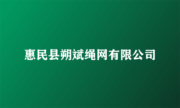 惠民县朔斌绳网有限公司