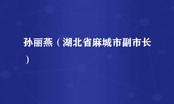 孙丽燕（湖北省麻城市副市长）