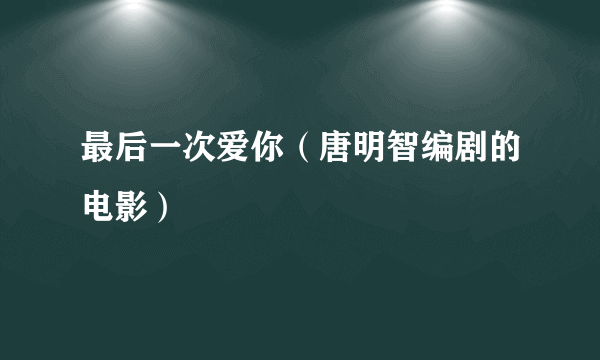最后一次爱你（唐明智编剧的电影）