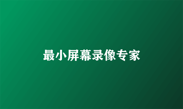 最小屏幕录像专家