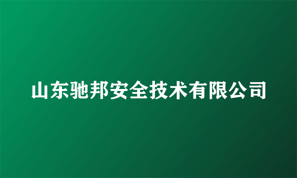 山东驰邦安全技术有限公司