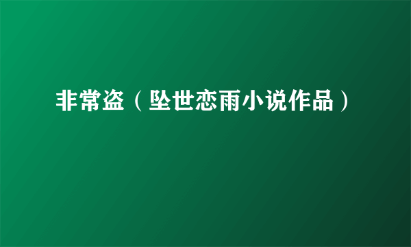 非常盗（坠世恋雨小说作品）