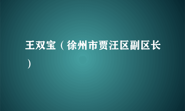 王双宝（徐州市贾汪区副区长）