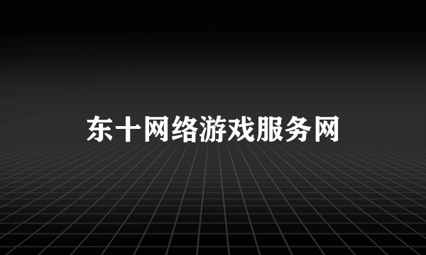 东十网络游戏服务网