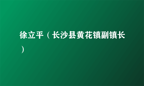 徐立平（长沙县黄花镇副镇长）