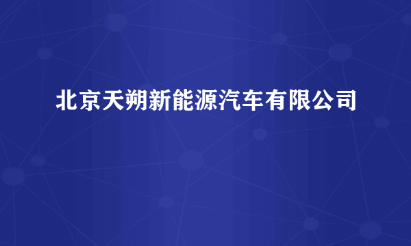 北京天朔新能源汽车有限公司