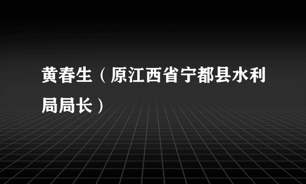 黄春生（原江西省宁都县水利局局长）