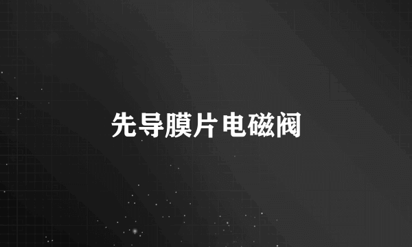 先导膜片电磁阀