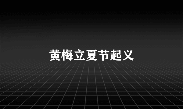 黄梅立夏节起义