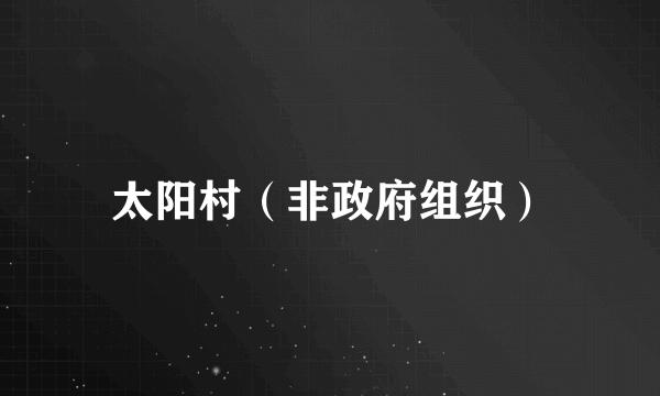 太阳村（非政府组织）