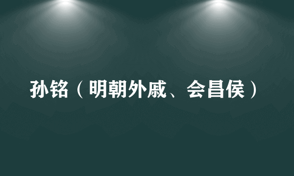 孙铭（明朝外戚、会昌侯）