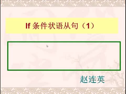 if条件状语从句一