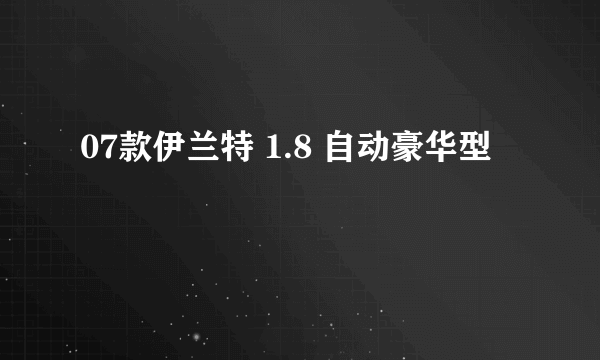07款伊兰特 1.8 自动豪华型