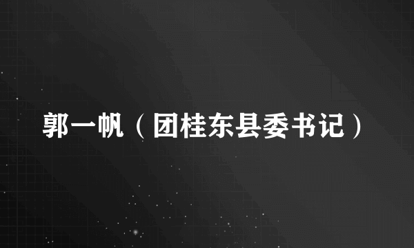 郭一帆（团桂东县委书记）