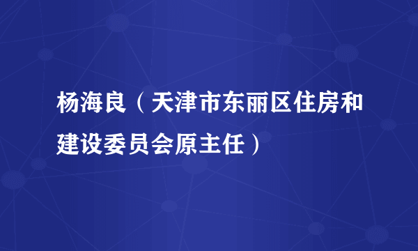 杨海良（天津市东丽区住房和建设委员会原主任）