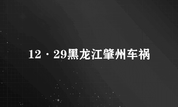 12·29黑龙江肇州车祸