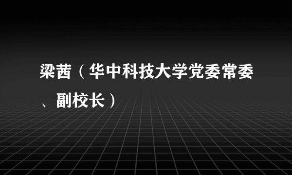 梁茜（华中科技大学党委常委、副校长）