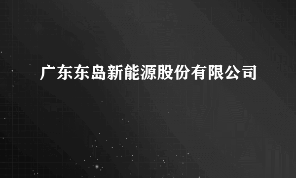 广东东岛新能源股份有限公司