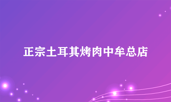 正宗土耳其烤肉中牟总店