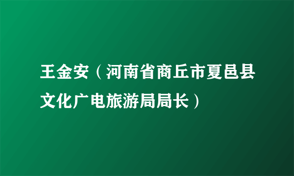 王金安（河南省商丘市夏邑县文化广电旅游局局长）