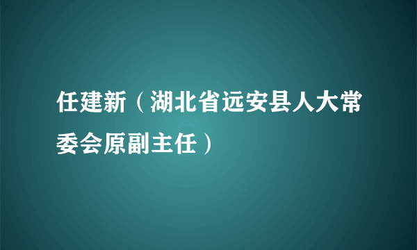 任建新（湖北省远安县人大常委会原副主任）