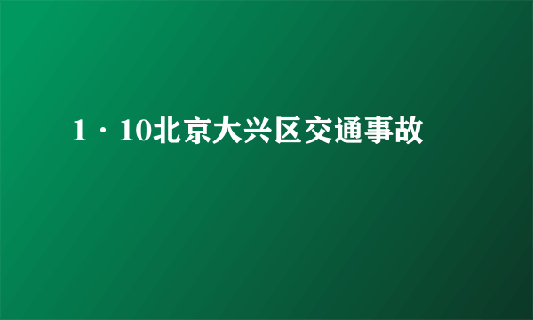 1·10北京大兴区交通事故