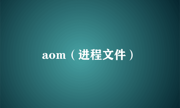 aom（进程文件）