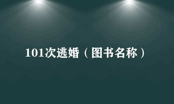 101次逃婚（图书名称）