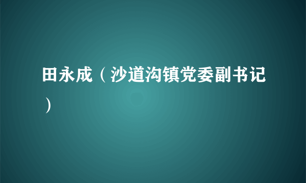 田永成（沙道沟镇党委副书记）