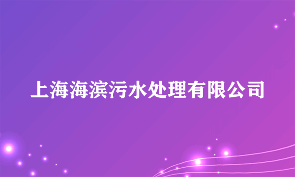 上海海滨污水处理有限公司