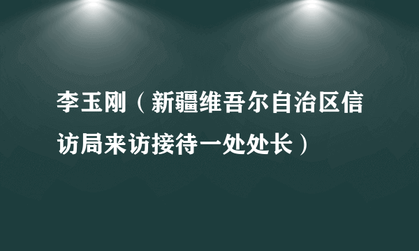 李玉刚（新疆维吾尔自治区信访局来访接待一处处长）