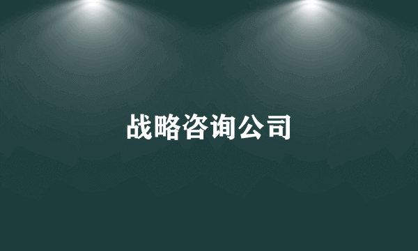 战略咨询公司