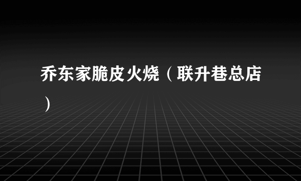 乔东家脆皮火烧（联升巷总店）