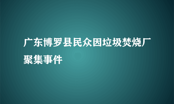 广东博罗县民众因垃圾焚烧厂聚集事件