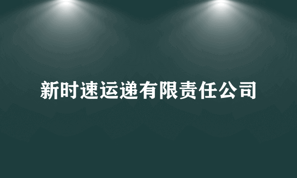 新时速运递有限责任公司