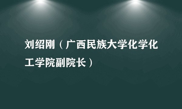 刘绍刚（广西民族大学化学化工学院副院长）
