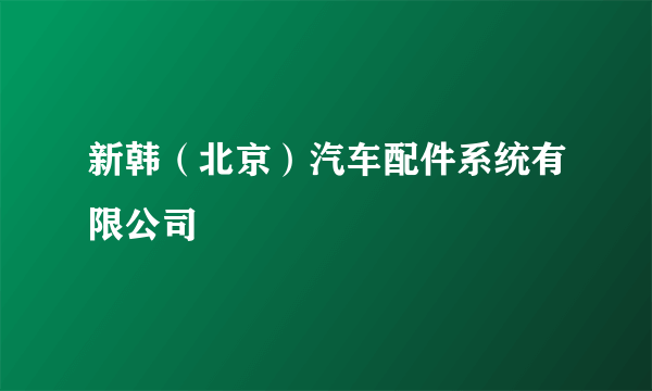新韩（北京）汽车配件系统有限公司