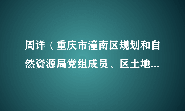 周详(重庆市潼南区规划和自然资源局党组成员、区土地储备整治中心主任)