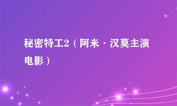 秘密特工2（阿米·汉莫主演电影）