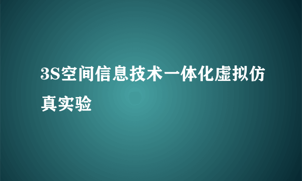 3S空间信息技术一体化虚拟仿真实验