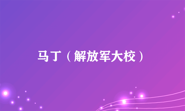 马丁（解放军大校）