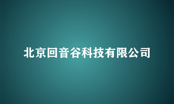 北京回音谷科技有限公司