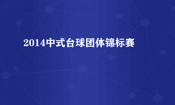 2014中式台球团体锦标赛