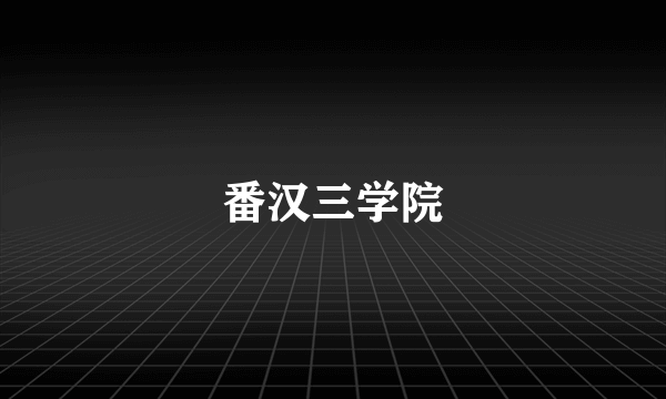 番汉三学院