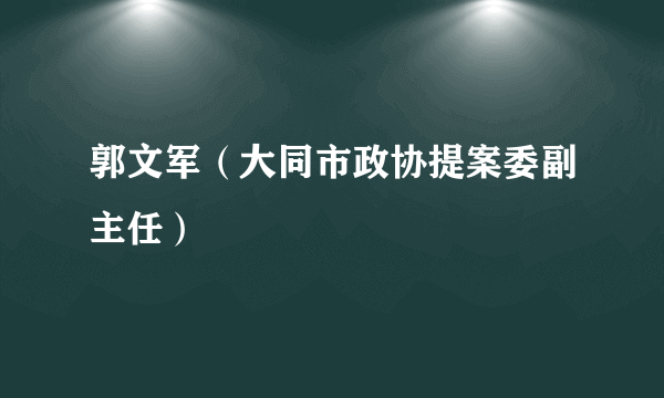 郭文军（大同市政协提案委副主任）