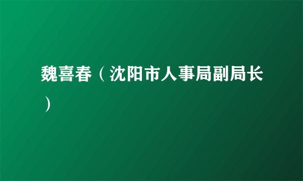 魏喜春（沈阳市人事局副局长）