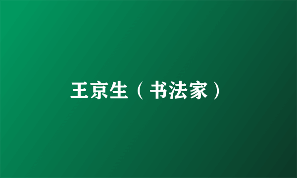王京生（书法家）