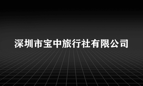 深圳市宝中旅行社有限公司