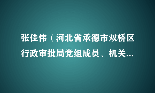 张佳伟（河北省承德市双桥区行政审批局党组成员、机关党委委员、副局长）