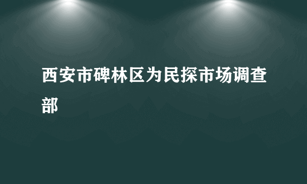 西安市碑林区为民探市场调查部